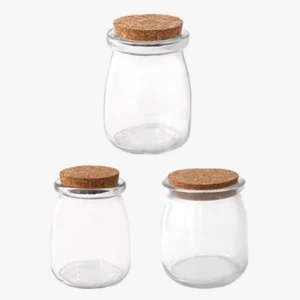 100ml 150ml 200ml Glass Yogurt Jars With Cork Lid