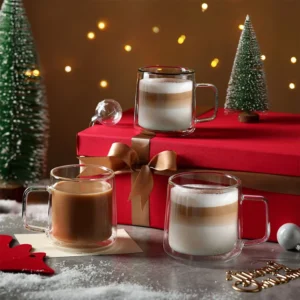 10oz Double Wall Borosilicate Glass Coffee Cup Set