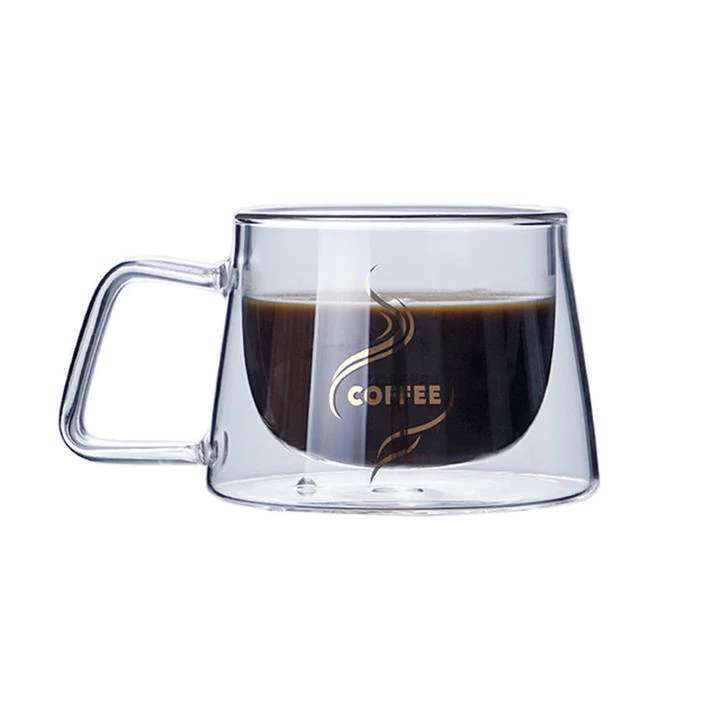 150Ml Double Wall Glass Espresso Cup With Handle