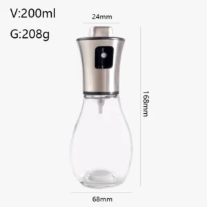 200 ml Glass Oil Spray Bottle with 304 Stainless Steel Lid