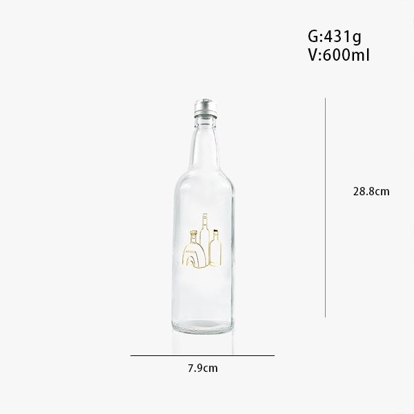 20oz 600ml Glass Whisky Bottles With Aluminum Caps