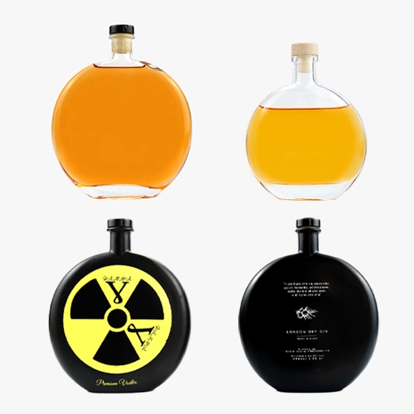 230ml 530ml Flat Round Liquor Bottles