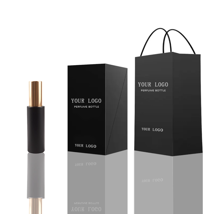 30ml Cylindrical Black Screw Neck Frosted Perfume Bottle