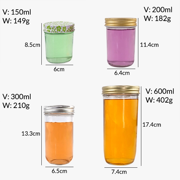 5oz 7oz 10oz 20oz Glass Mason Jars With Lids Wholesale