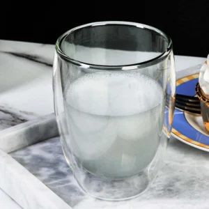 Colored Double Wall Borosilicate Glass Coffee Mug