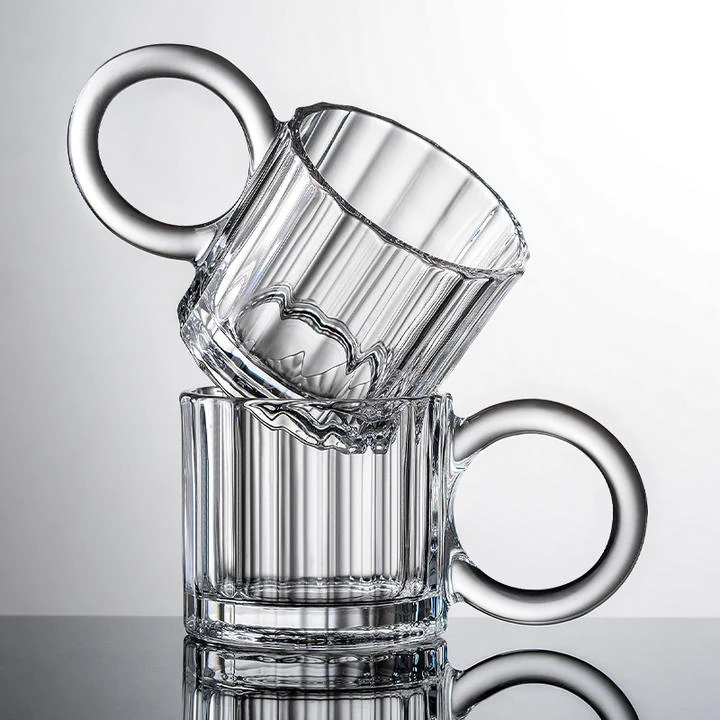 Creative Glass Cup With Large Handle For Beer And Water