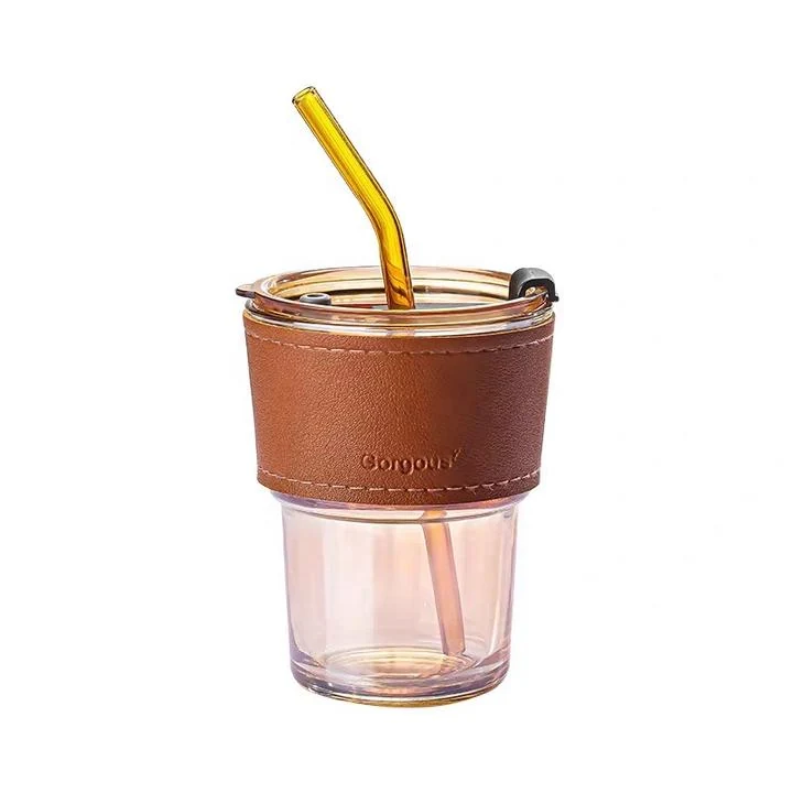 Custom Glass Cups With Lids And Straws – Water Coffee Bubble Tea Use Custom Glass Cups With Lids And Straws – Water Coffee Bubble Tea Use