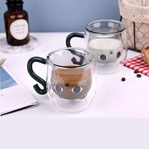 Cute Cat Double Wall Glass Mug High Borosilicate Cute Cat Double Wall Glass Mug High Borosilicate
