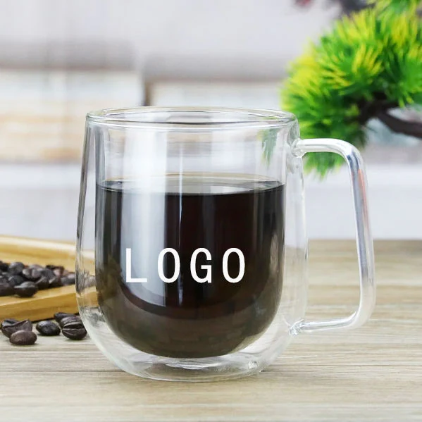 Double Wall Borosilicate Coffee Cup With Handle