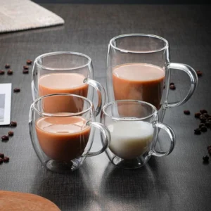 Double Wall Borosilicate Glass Coffee Cup with Logo