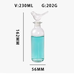 Food Grade 230ml Whiskey Bottle with Bird-Shapped Stopper