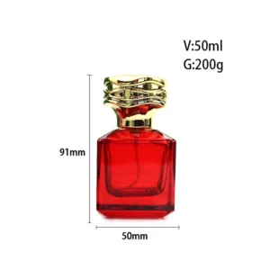 Glass Perfume Bottle Packaging 50ml Portable Square Perfume Bottles