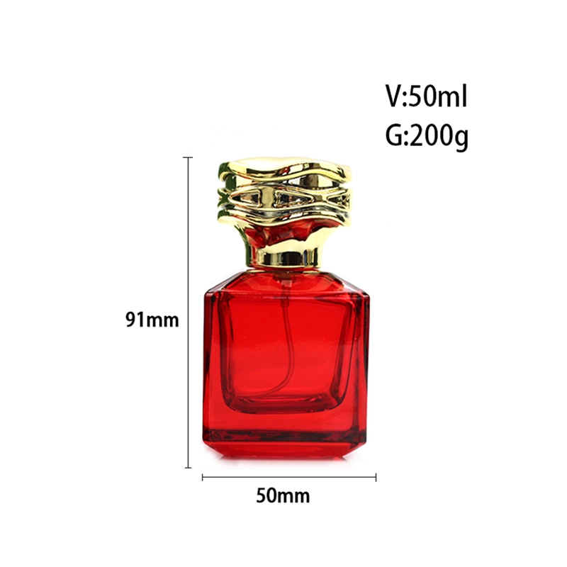 Glass Perfume Bottle Packaging 50ml Portable Square Perfume Bottles