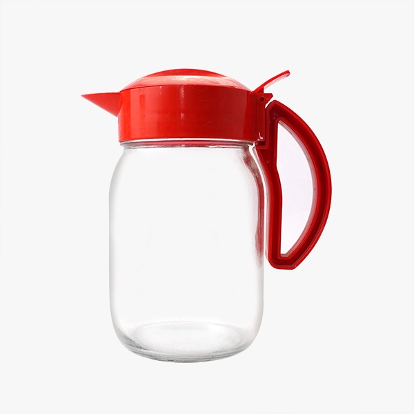 Glass Pitcher with Plastic Handle and Lid