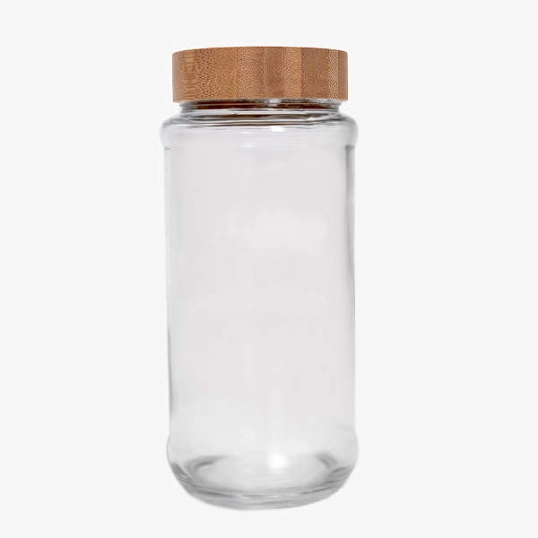 Glass Spice Jars With Bamboo Lids Wholesale 25oz