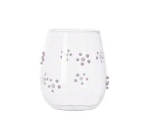 Hand Blown Borosilicate Glass Cup with Color Dots