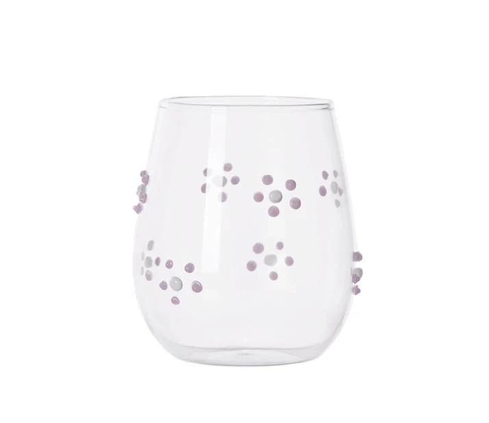 Hand Blown Borosilicate Glass Cup With Color Dots