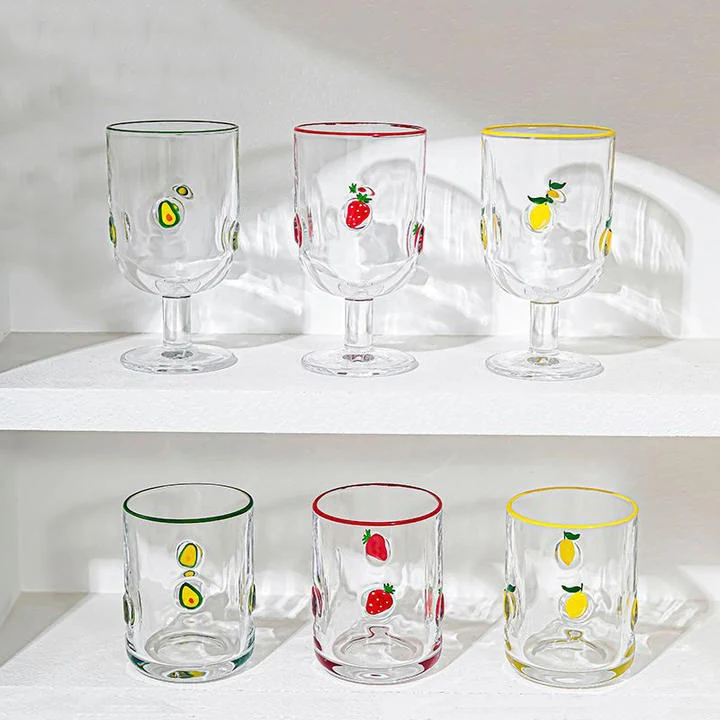 Hand Painted Fruit Glass Cup – Thickened Cute Highball Juice Glass Hand Painted Fruit Glass Cup – Thickened Cute Highball Juice Glass