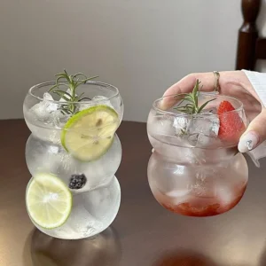 Large Glass Coffee Cup with Lid for Juice or Beer
