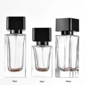 Luxury Square Glass Perfume Bottle 30ml 50ml 100ml with Box