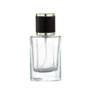 New Design 40ml Empty Perfume Bottles Clear Glass With PU Lids