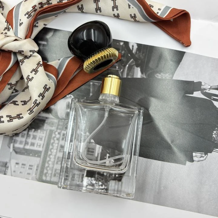 Rectangle Thick Bottom Glass Perfume Bottle With Atomizer