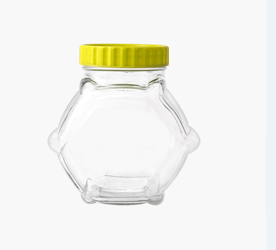 Unique Design1700ml Clear Glass Candy Jar with Plastic Cap