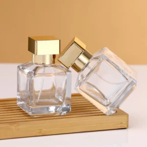 Wholesale 70ml Clear Glass Perfume Bottle Golden Cap 100ml