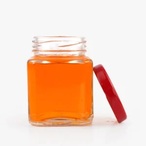 glass square honey jar with screw lid 100ml
